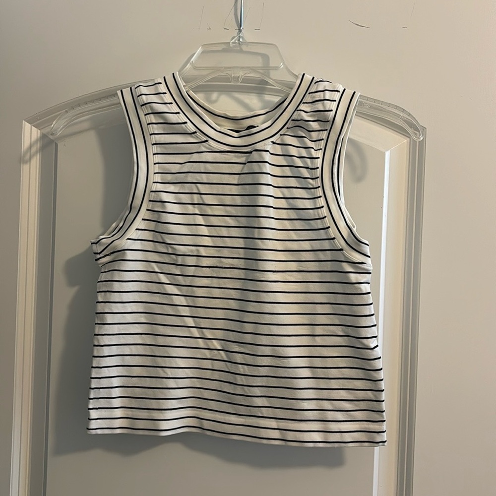 White and black crop top